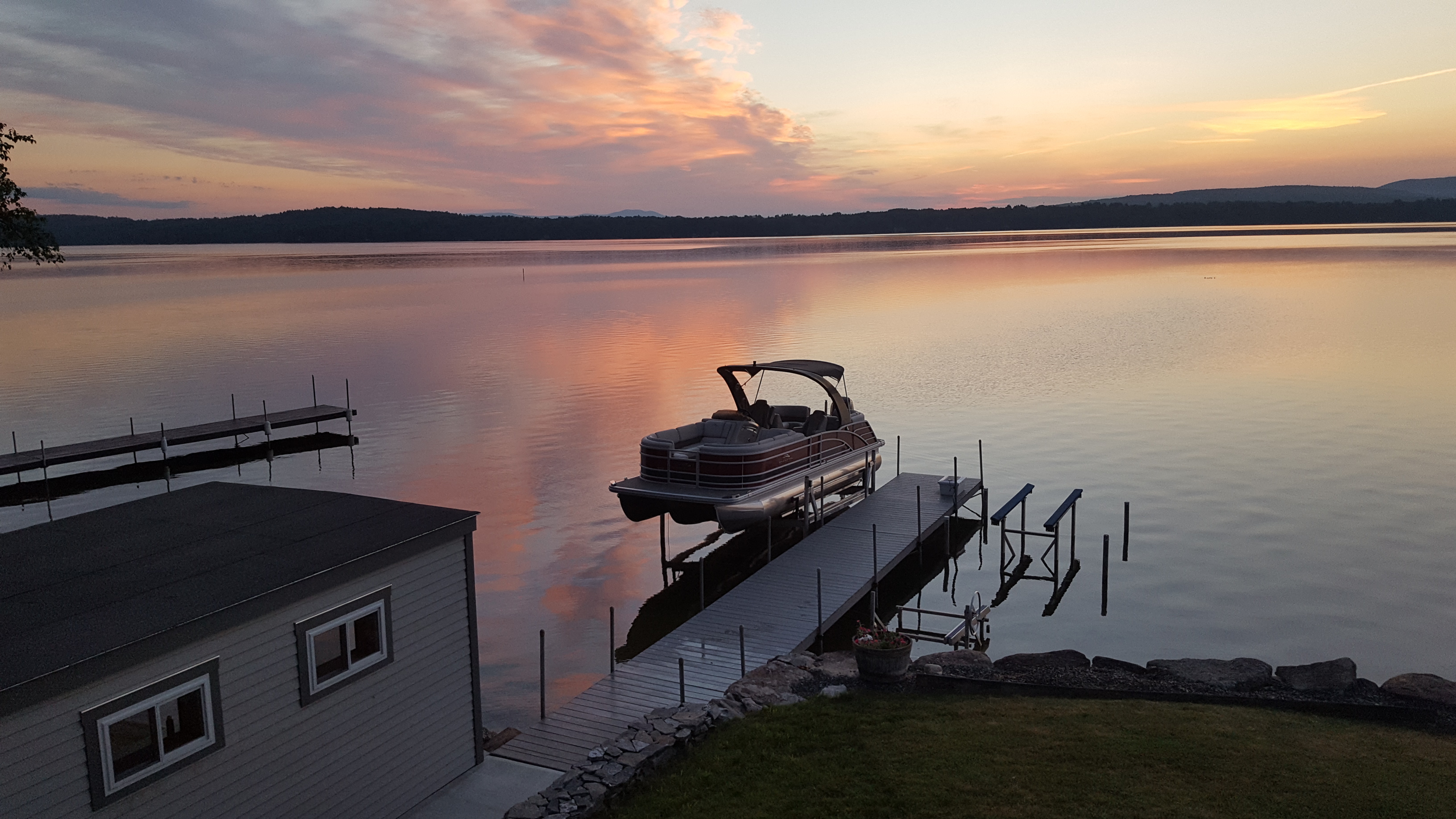 071717 Another awesome sunrise over Lake Winnisquam. The weather has